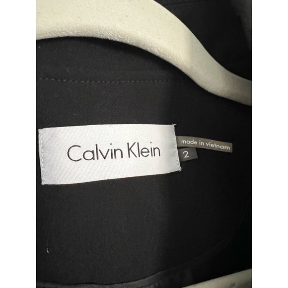 Calvin Klein Black Zip Blazer Fitted Size 2 Y2K Crop Goth Edgy minimalistic 90s - Picture 4 of 4